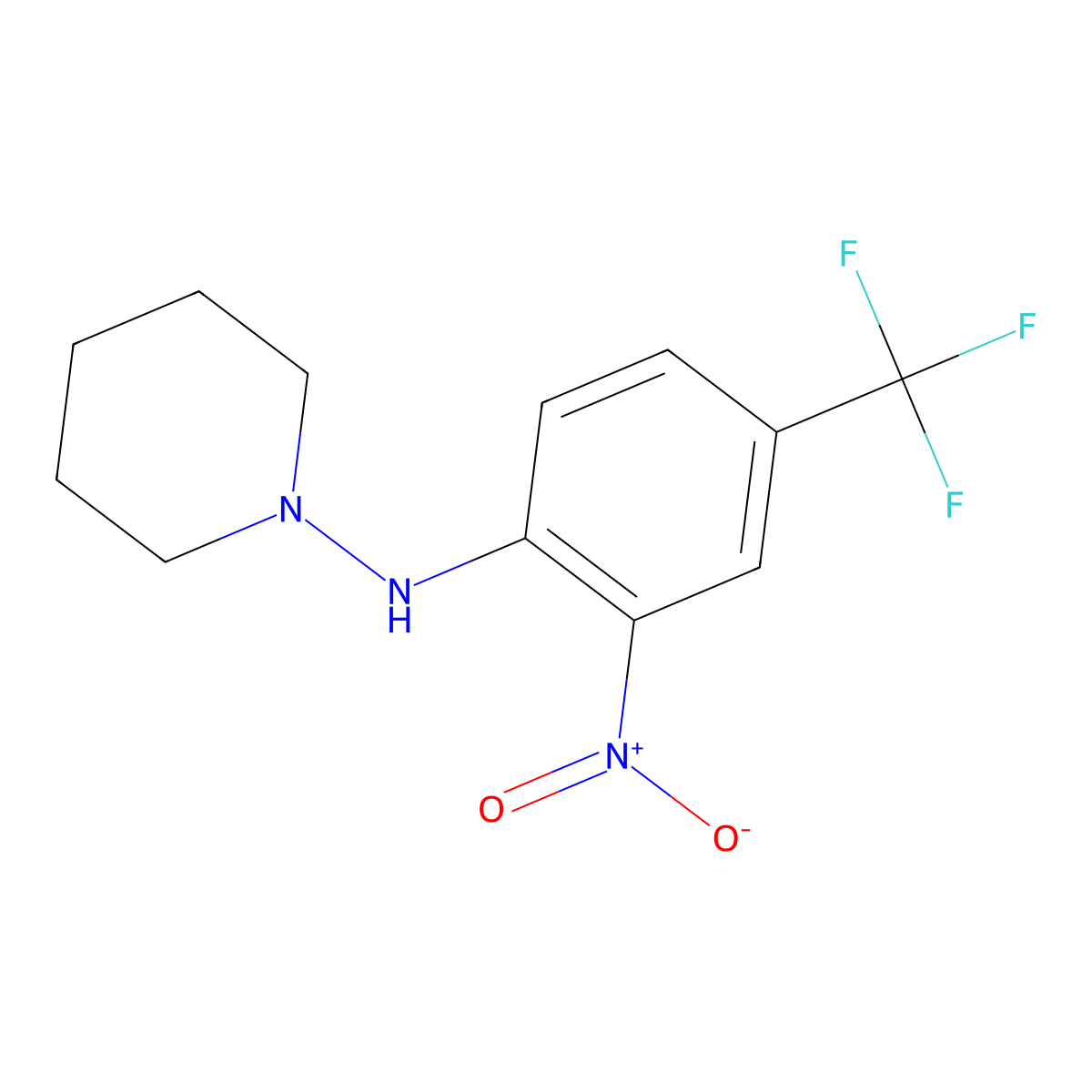 N-[2-Nitro-4-(trifluoromethyl)phenyl]-1-piperidinamine molecular structure, CAS 40700-39-8