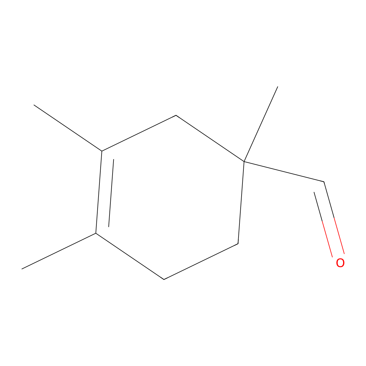 1,3,4-Trimethyl-3-cyclohexen-1-carboxaldehyde molecular structure, CAS 40702-26-9