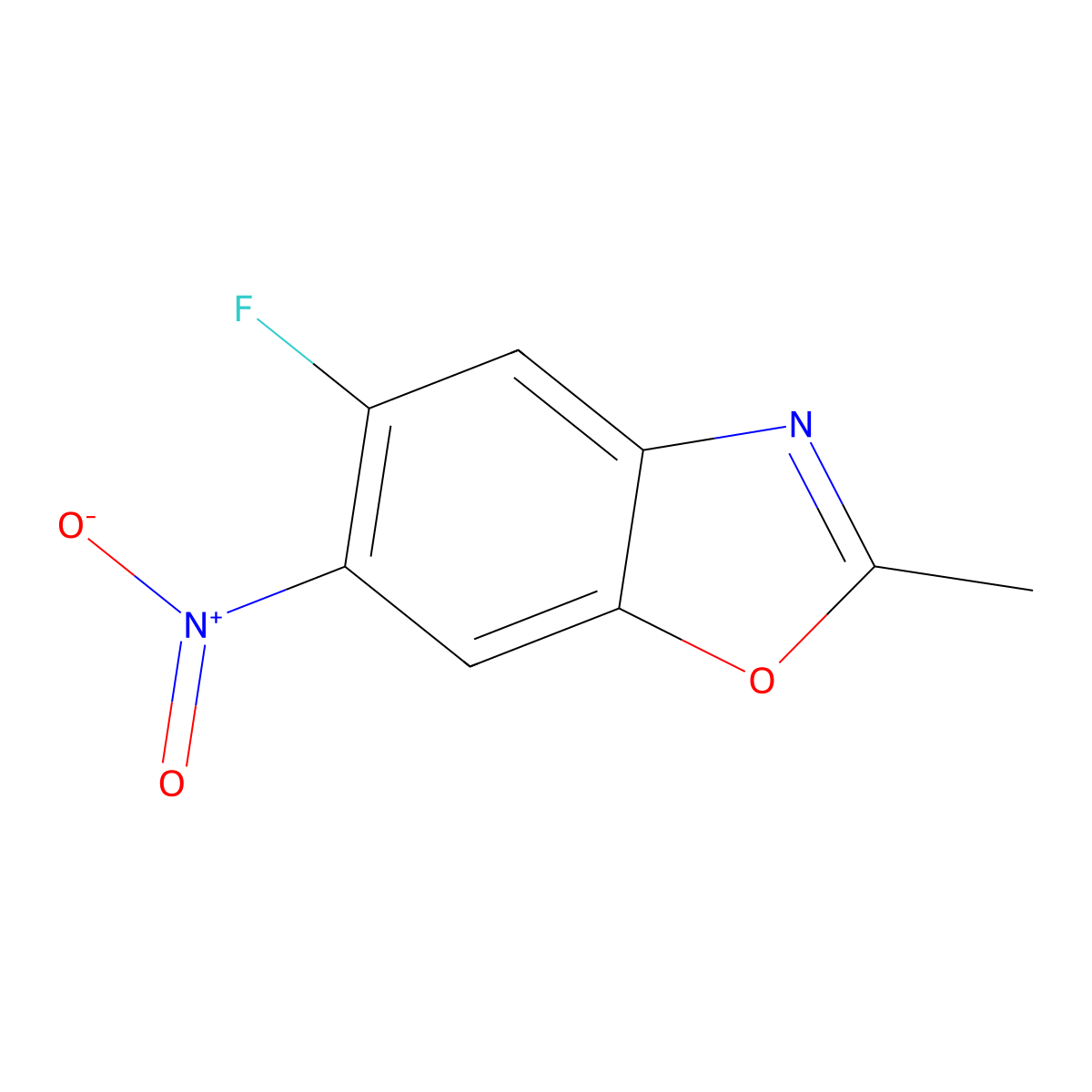 5-Fluoro-2-methyl-6-nitro-1,3-benzoxazole molecular structure, CAS 40703-40-0