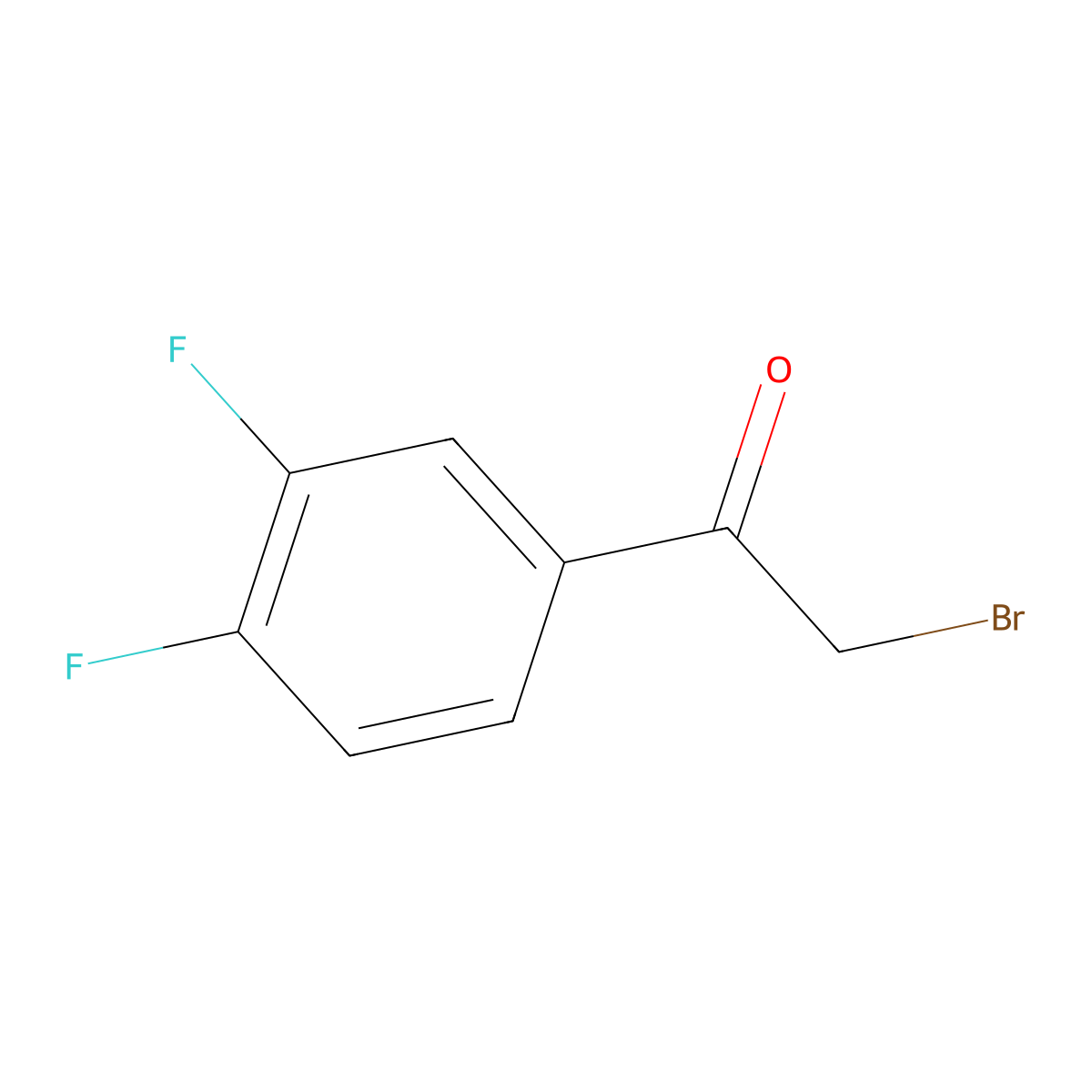 2-Bromo-1-(3,4-difluorophenyl)ethan-1-one molecular structure, CAS 40706-98-7