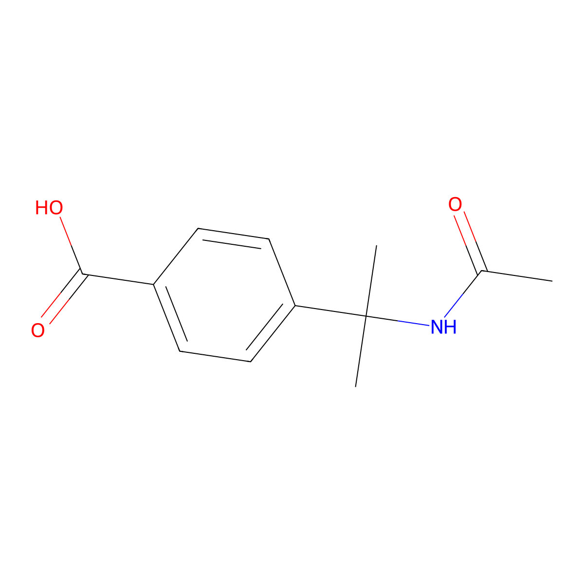 4-(2-Acetamidopropan-2-yl)benzoic acid molecular structure, CAS 40708-36-9