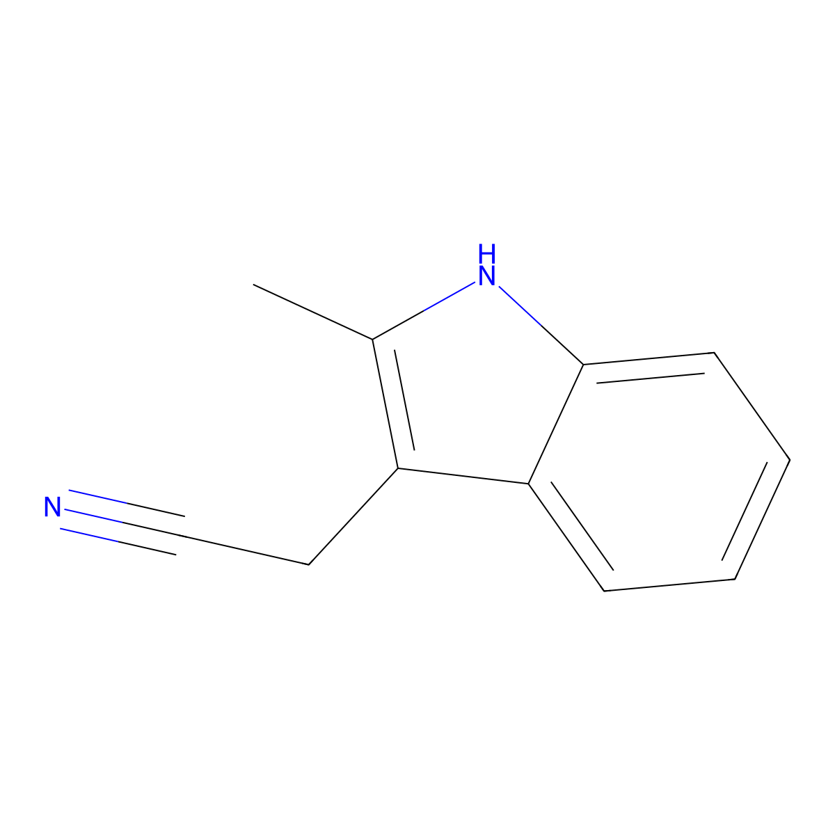 2-(2-methyl-1H-indol-3-yl)acetonitrile molecular structure, CAS 4071-16-3