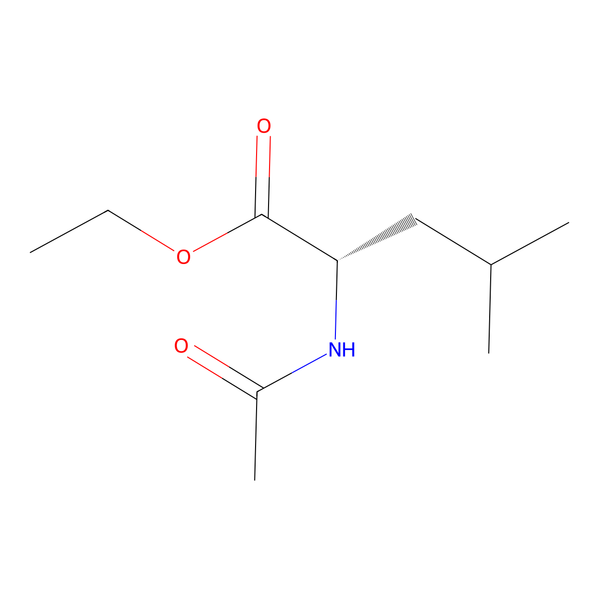 (S)-Ethyl 2-acetamido-4-methylpentanoate molecular structure, CAS 4071-36-7
