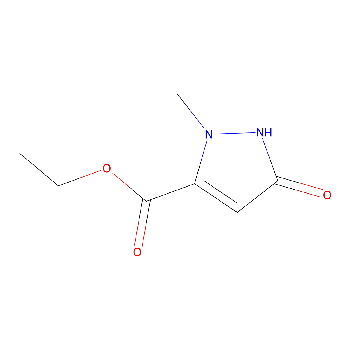 Ethyl 2-methyl-5-oxo-2,5-dihydro-1H-pyrazole-3-carboxylate molecular structure, CAS 40711-34-0