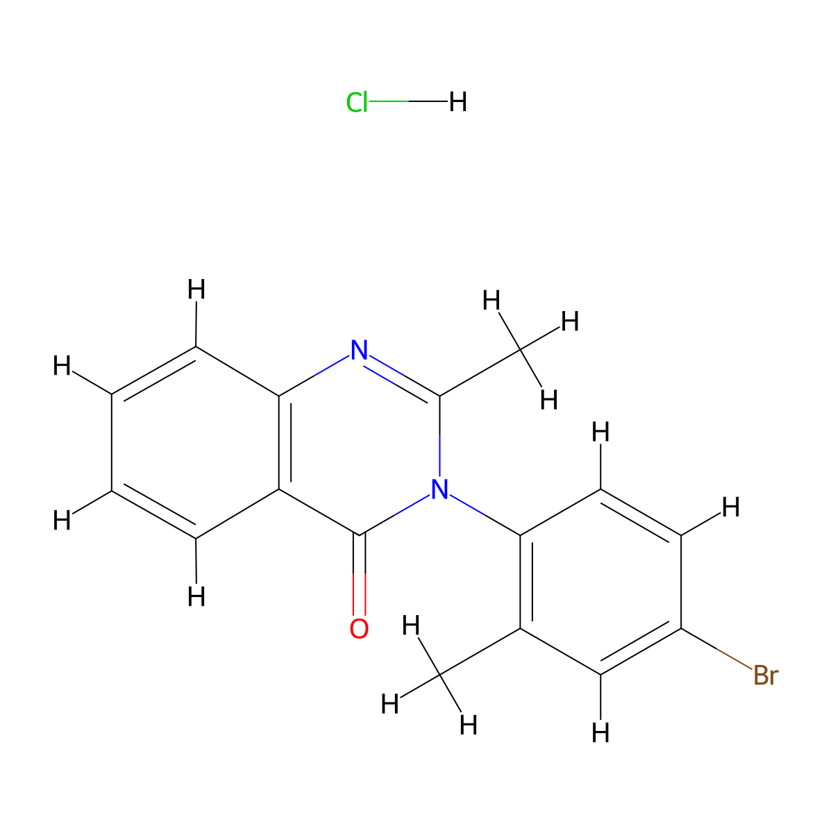 4(3H)-Quinazolinone, 3-(4-bromo-o-tolyl)-2-methyl-, monohydrochloride molecular structure, CAS 40712-66-1