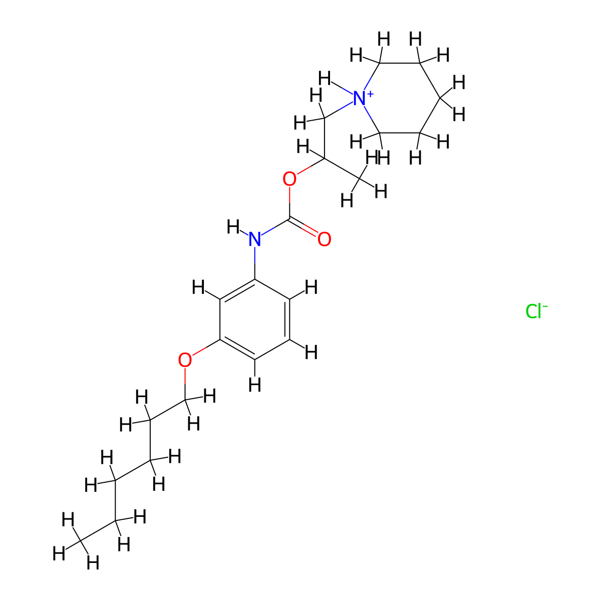 Carbamic acid, (3-(hexyloxy)phenyl)-, 1-methyl-2-(1-piperidinyl)ethyl ester, monohydrochloride molecular structure, CAS 40712-76-3
