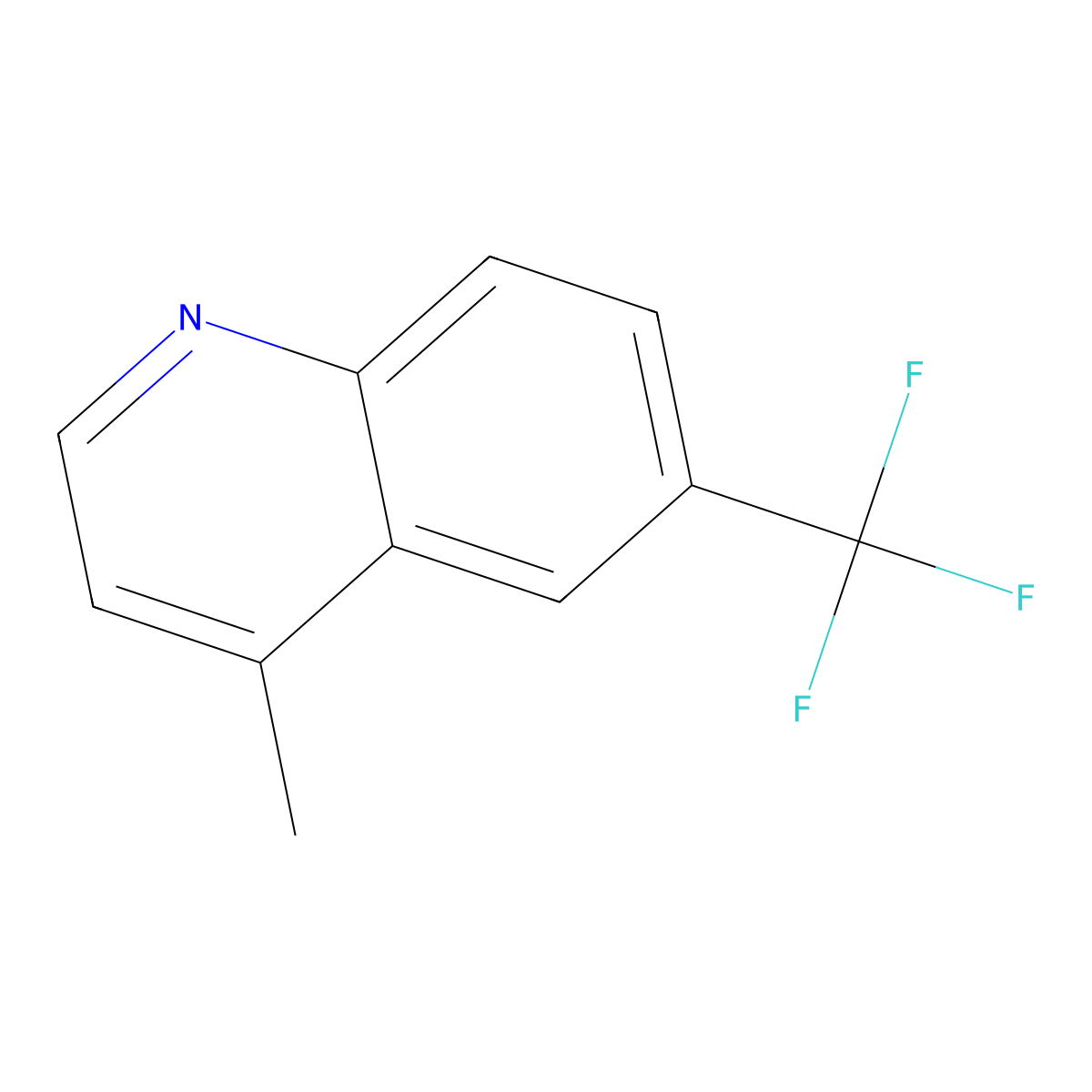 4-Methyl-6-(trifluoromethyl)quinoline molecular structure, CAS 40716-16-3