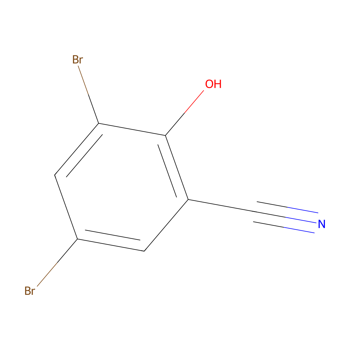 3,5-Dibromo-2-hydroxybenzonitrile molecular structure, CAS 40718-08-9