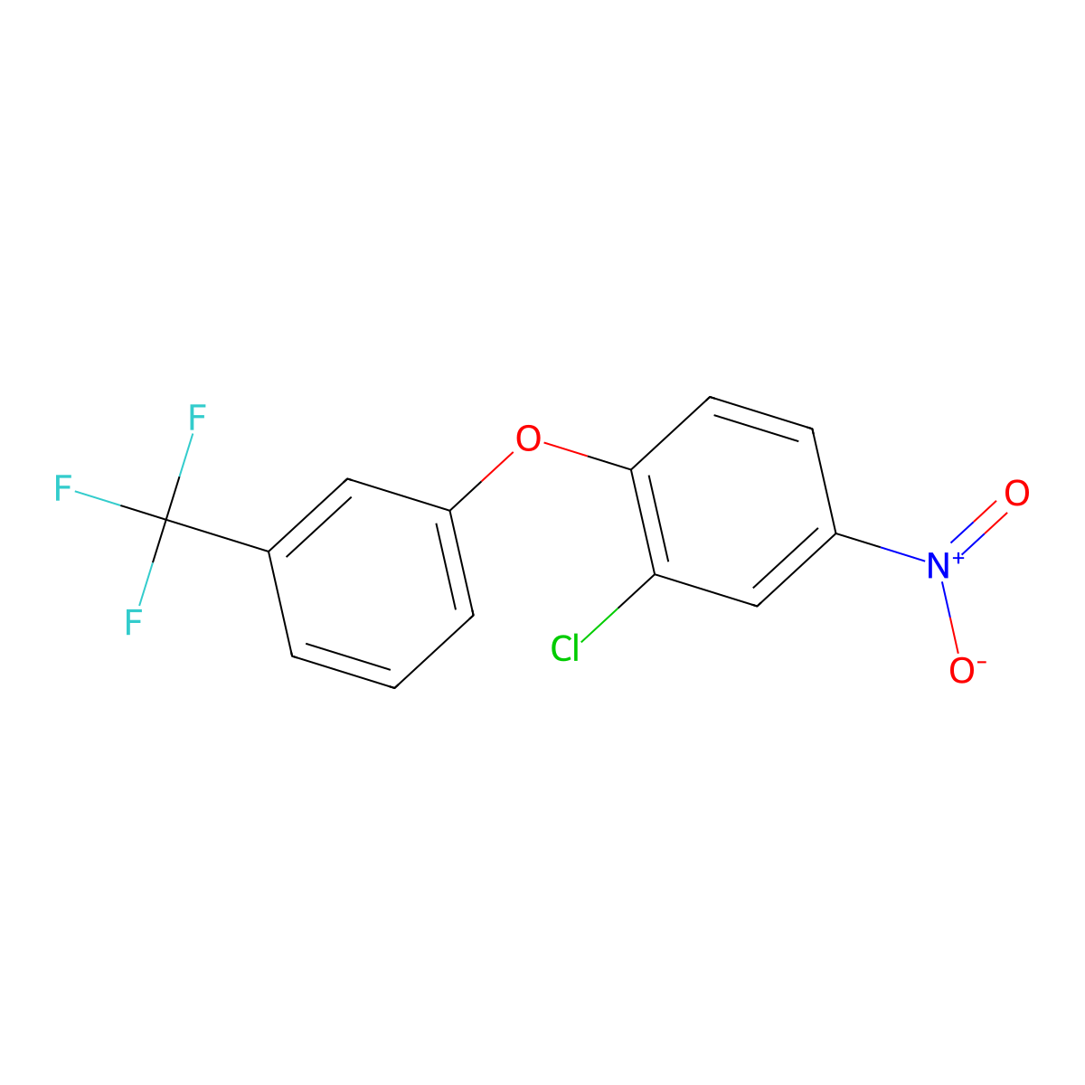 2-Chloro-4-nitro-1-(3-(trifluoromethyl)phenoxy)benzene molecular structure, CAS 40718-13-6