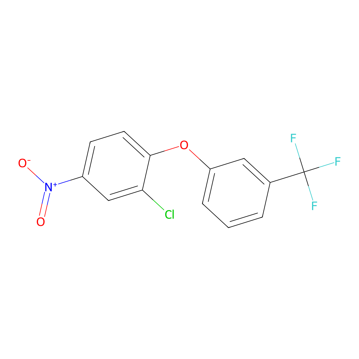 2-Chloro-4-nitro-1-(3-(trifluoromethyl)phenoxy)benzene molecular structure, CAS 40718-13-6
