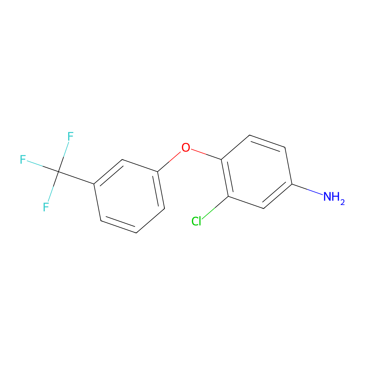 3-Chloro-4-[3-(trifluoromethyl)phenoxy]aniline molecular structure, CAS 40718-14-7