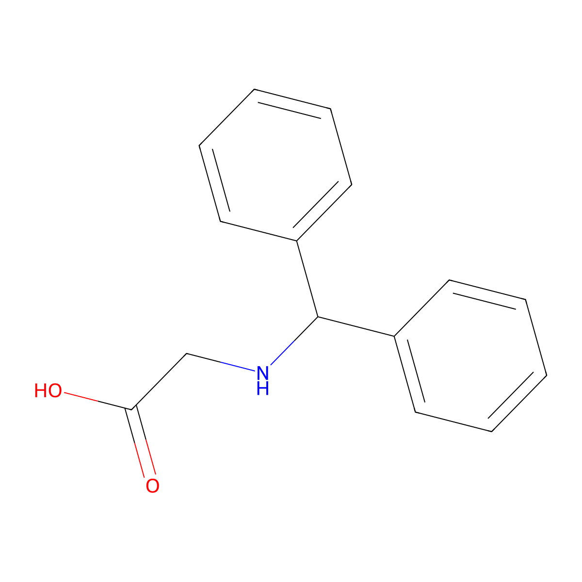 N-(Diphenylmethyl)glycine molecular structure, CAS 40718-29-4