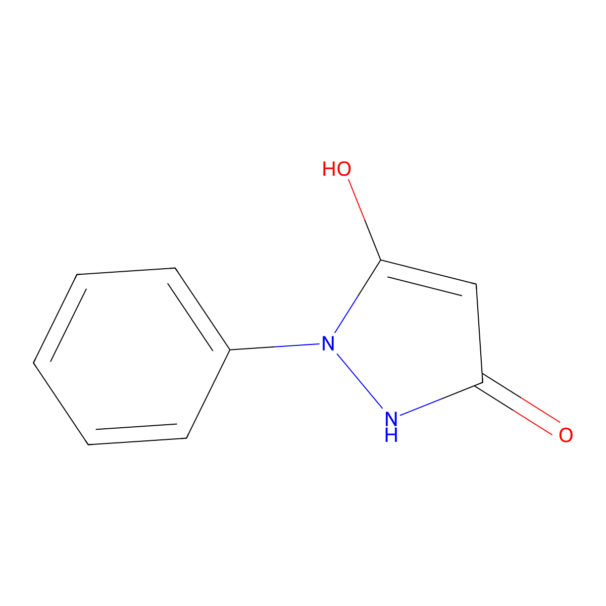 3H-Pyrazol-3-one, 1,2-dihydro-5-hydroxy-1-phenyl- molecular structure, CAS 4072-31-5