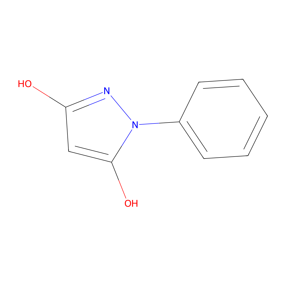 3H-Pyrazol-3-one, 1,2-dihydro-5-hydroxy-1-phenyl- molecular structure, CAS 4072-31-5