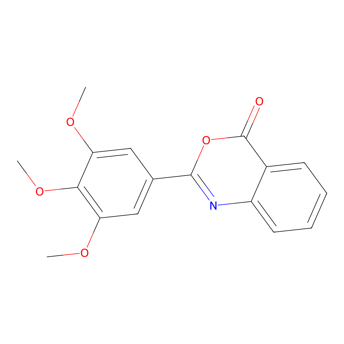 2-(3,4,5-Trimethoxyphenyl)-4H-3,1-benzoxazin-4-one molecular structure, CAS 40728-74-3