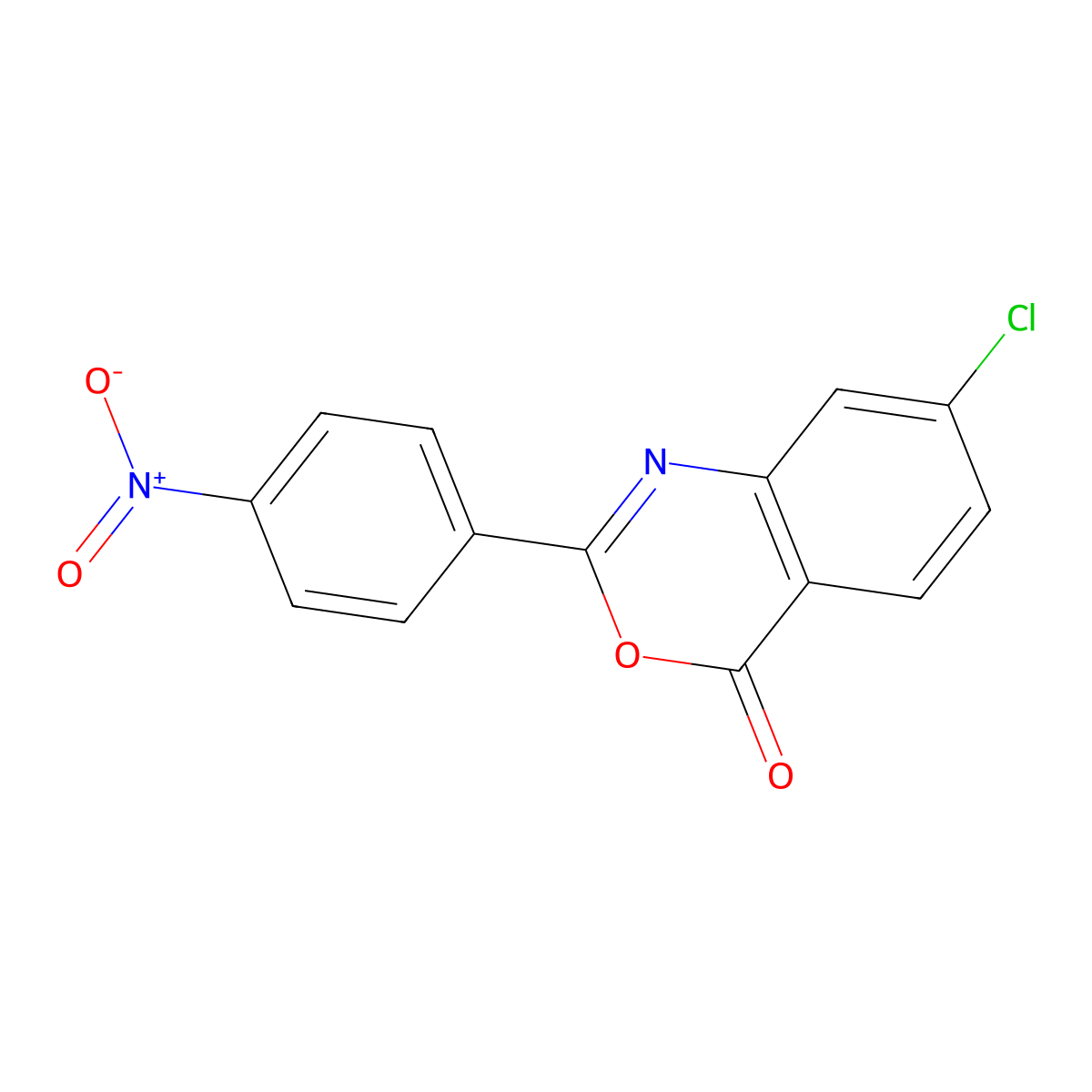 7-Chloro-2-(4-nitrophenyl)-4H-3,1-benzoxazin-4-one molecular structure, CAS 40728-79-8