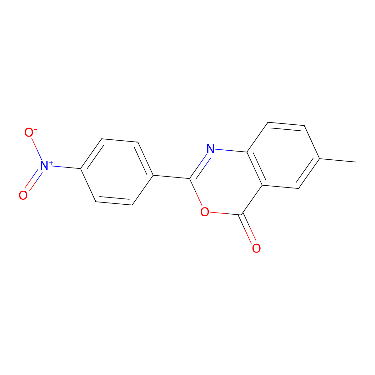 6-Methyl-2-(4-nitrophenyl)-4H-3,1-benzoxazin-4-one molecular structure, CAS 40728-80-1