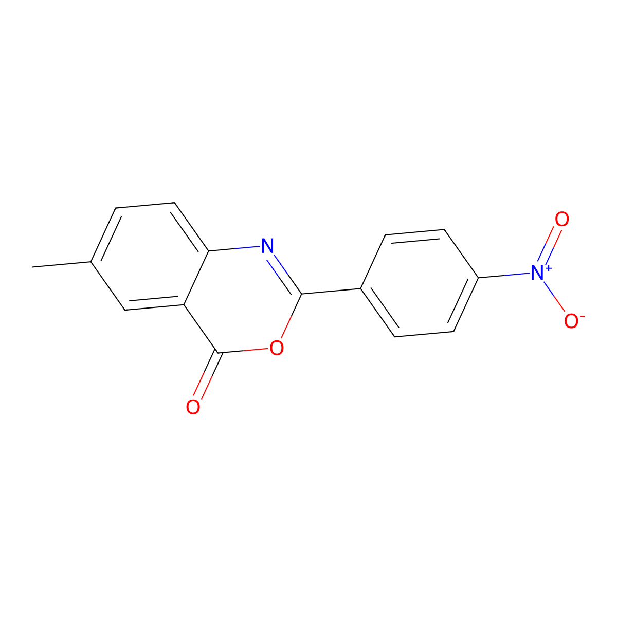 6-Methyl-2-(4-nitrophenyl)-4H-3,1-benzoxazin-4-one molecular structure, CAS 40728-80-1