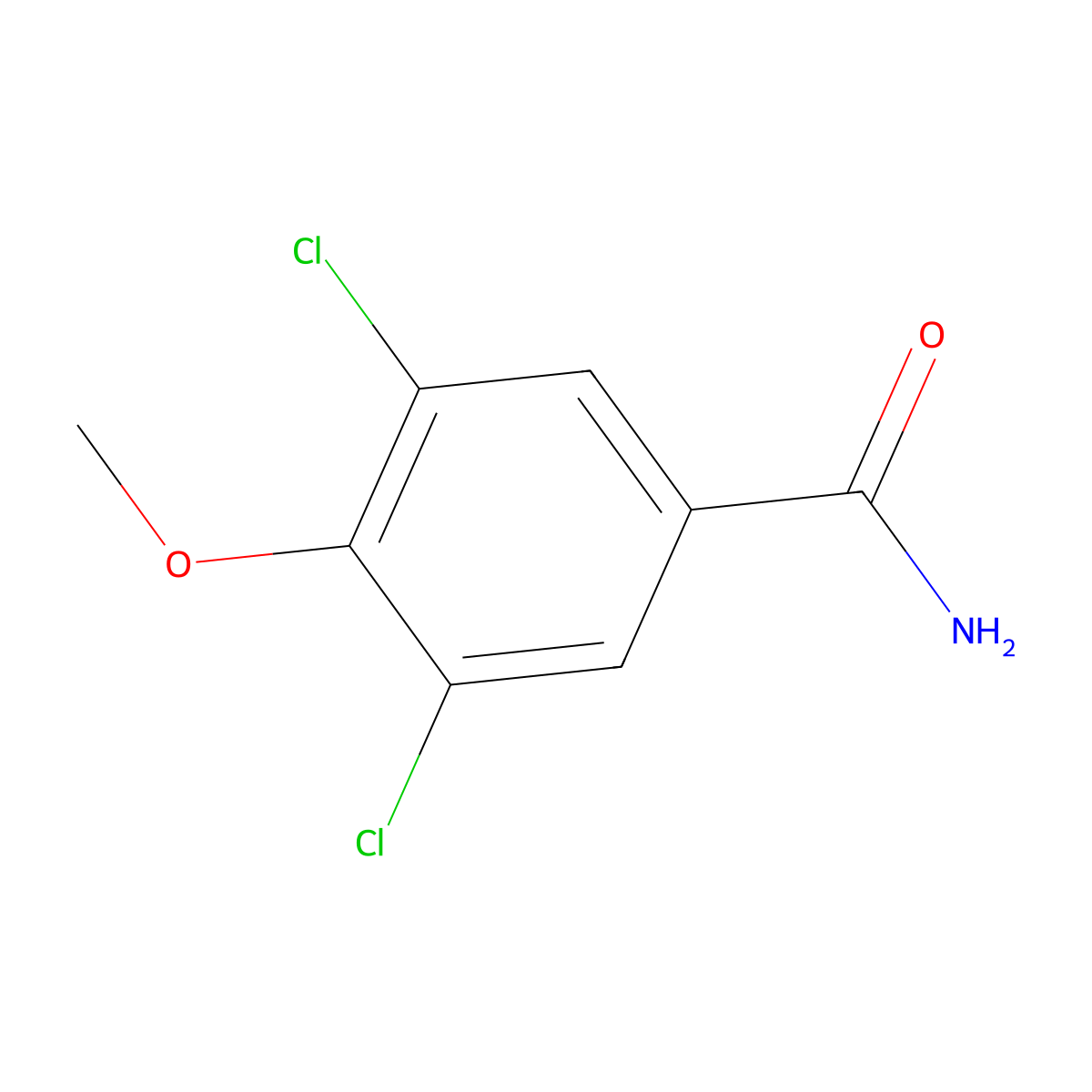 3,5-Dichloro-4-methoxybenzamide molecular structure, CAS 4073-41-0