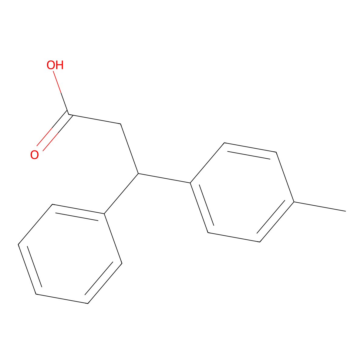 3-(4-Methylphenyl)-3-phenylpropanoic acid molecular structure, CAS 4073-42-1
