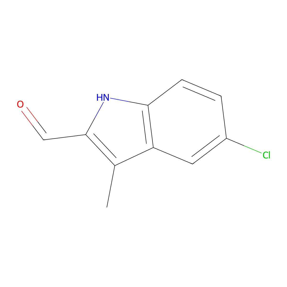 5-Chloro-3-methyl-1H-indole-2-carbaldehyde molecular structure, CAS 40731-16-6