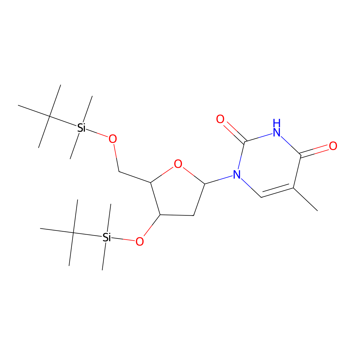 3',5'-Bis-O-(T-butyldimethylsilyl)thymidine molecular structure, CAS 40733-26-4