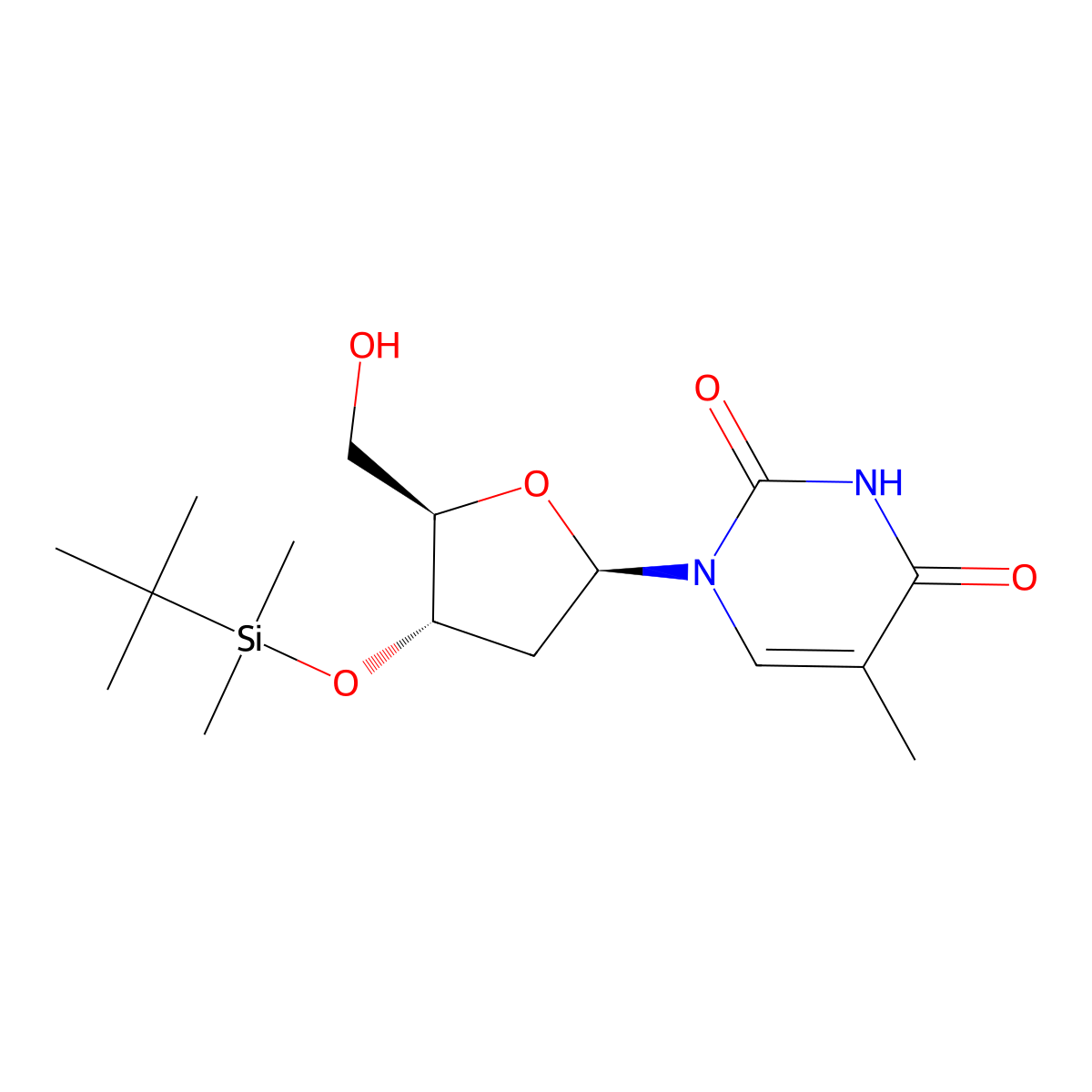 3'-O-(t-butyldimethylsilyl)thymidine molecular structure, CAS 40733-27-5