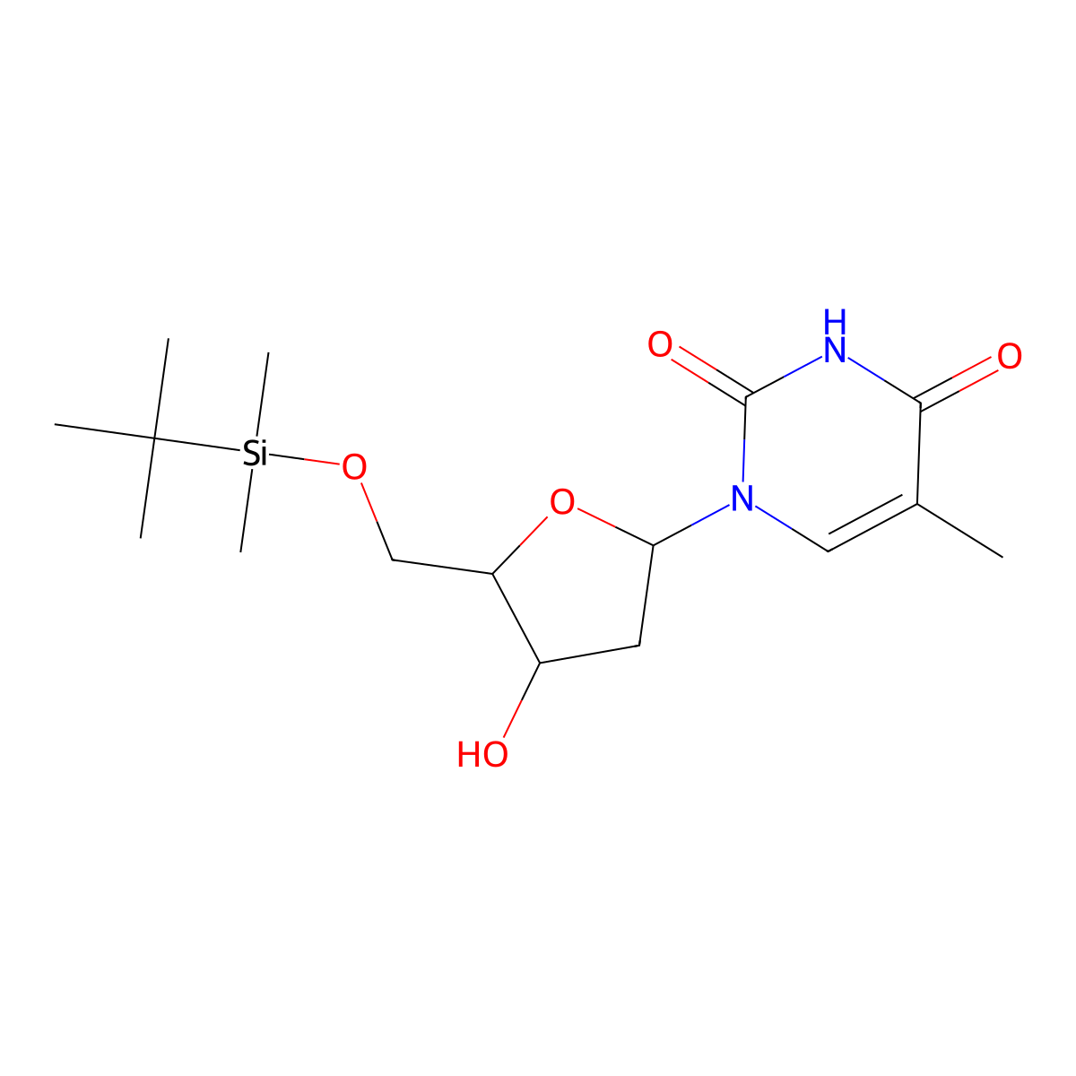 5'-O-tert-Butyldimethylsilylthymidine molecular structure, CAS 40733-28-6