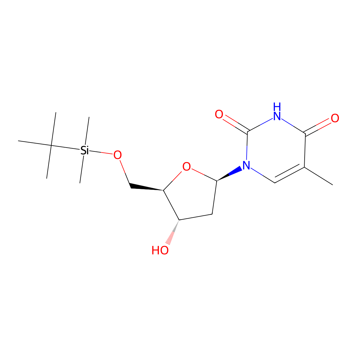 5'-O-tert-Butyldimethylsilylthymidine molecular structure, CAS 40733-28-6