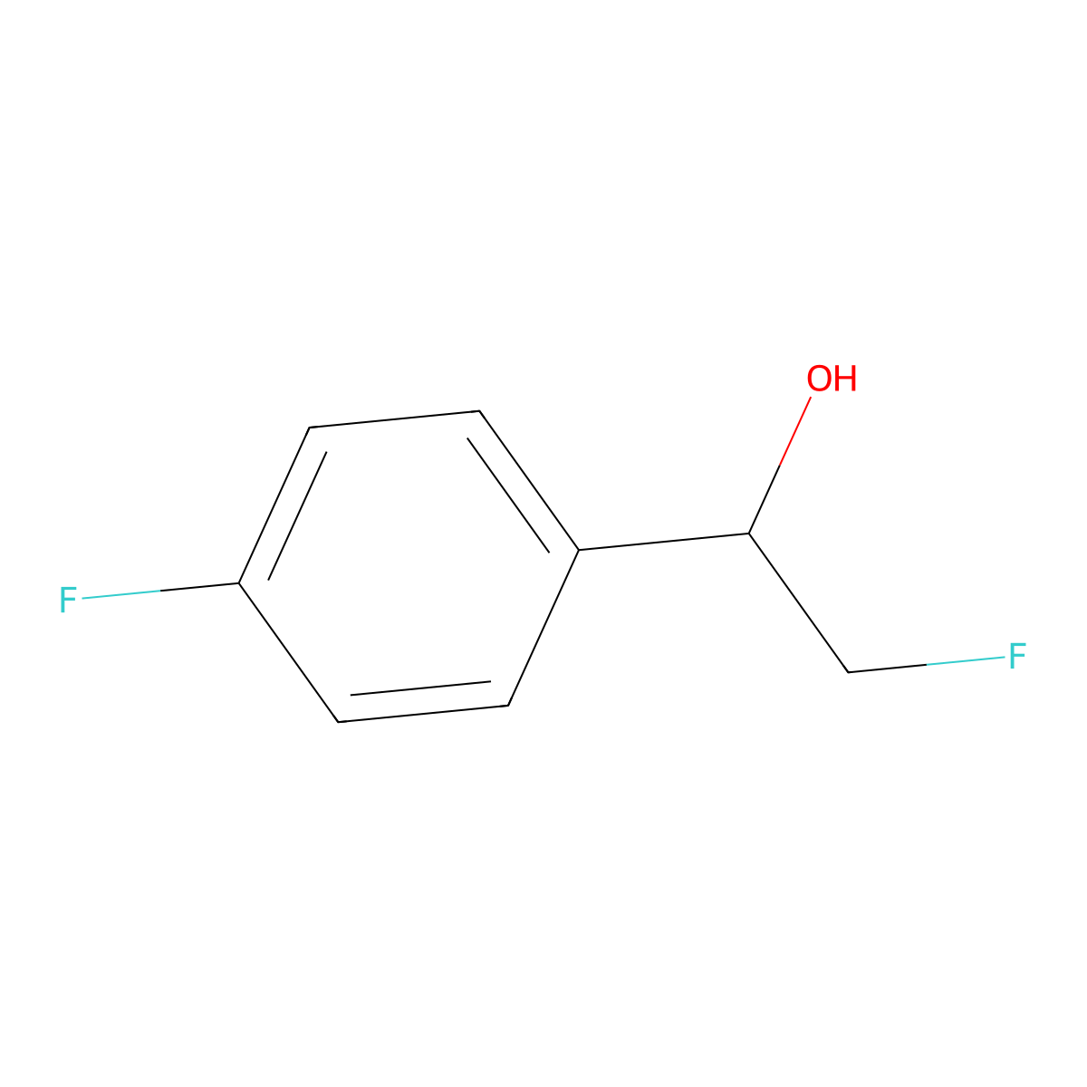 2-Fluoro-1-(4-fluorophenyl)ethanol molecular structure, CAS 40733-93-5