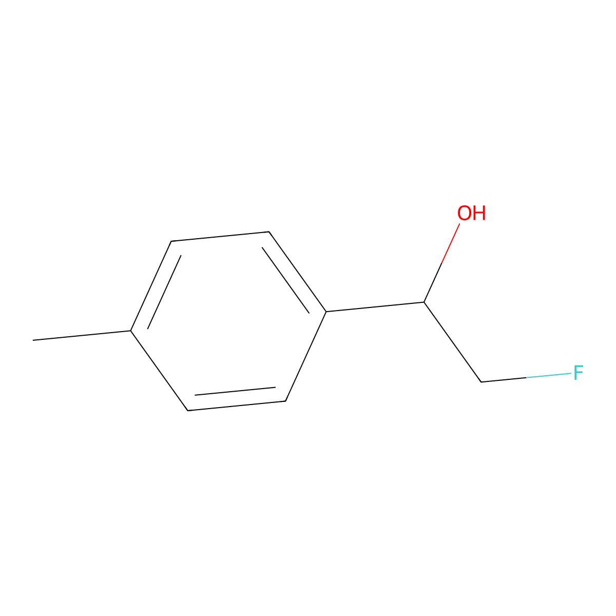 p-Methyl-alpha-(fluoromethyl)benzyl alcohol molecular structure, CAS 40733-96-8