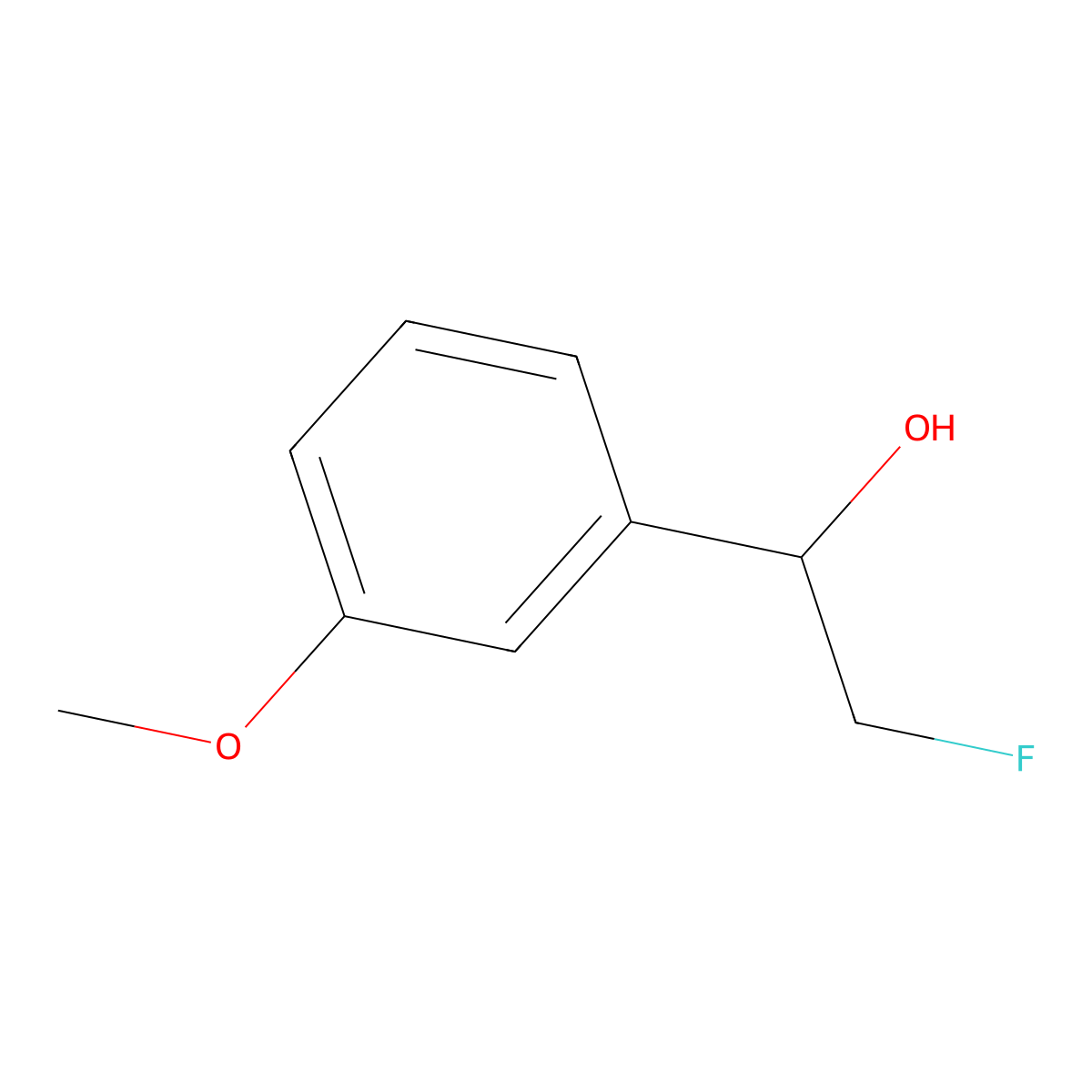2-Fluoro-1-(3-methoxyphenyl)ethan-1-ol molecular structure, CAS 40733-99-1