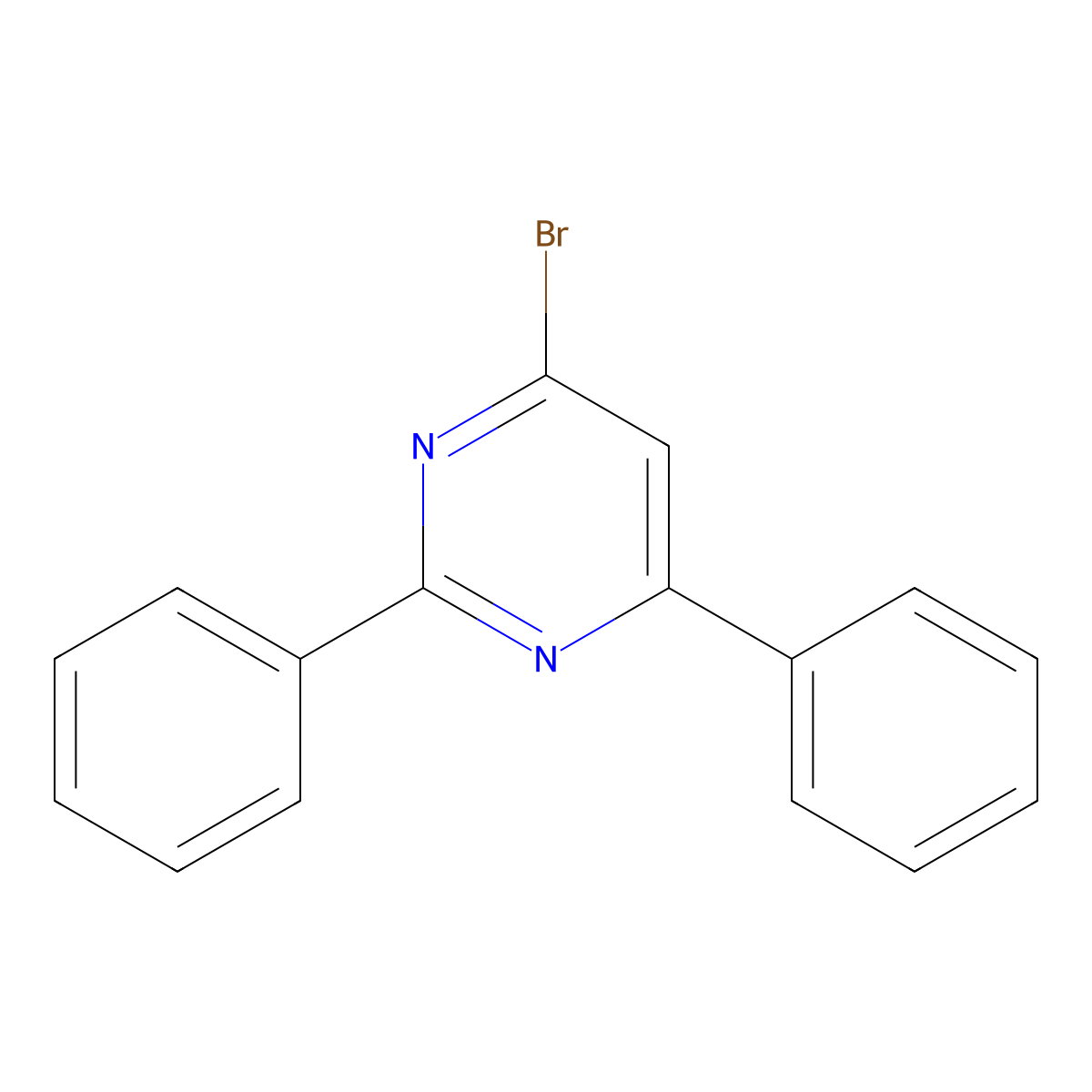 4-Bromo-2,6-diphenylpyrimidine molecular structure, CAS 40734-24-5