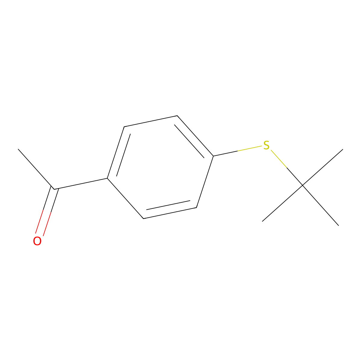 1-[4-[(1,1-Dimethylethyl)thio]phenyl]ethanone molecular structure, CAS 4074-62-8