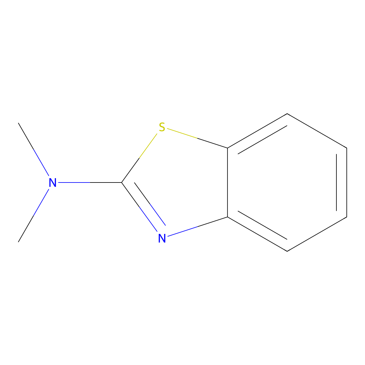 N,N-Dimethyl-2-benzothiazolamine molecular structure, CAS 4074-74-2
