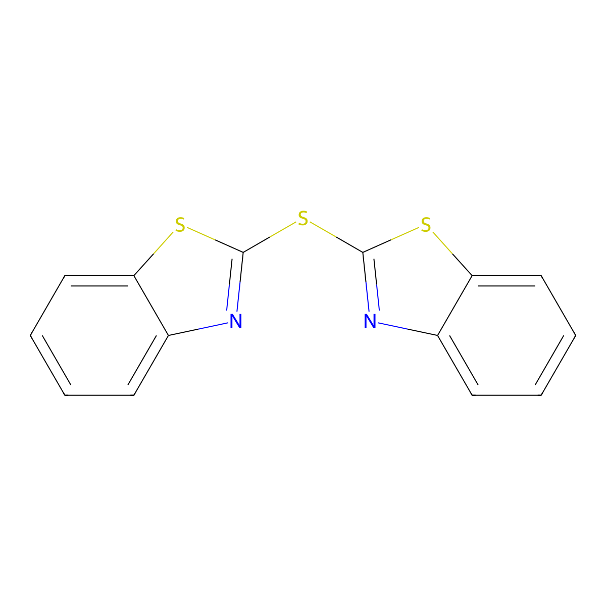 2-Benzothiazolyl sulfide molecular structure, CAS 4074-77-5