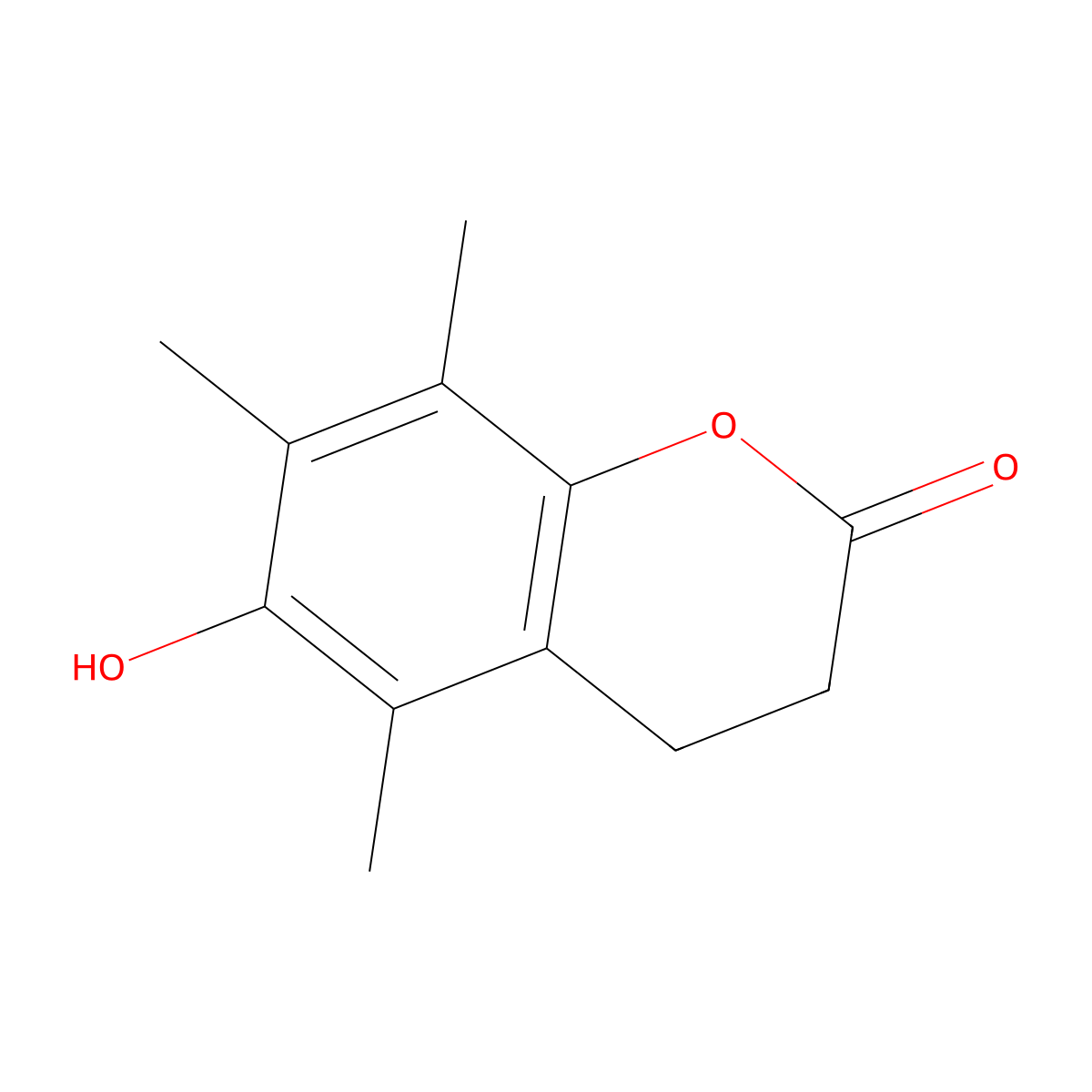 6-Hydroxy-5,7,8-trimethyl-chroman-2-one molecular structure, CAS 40740-31-6