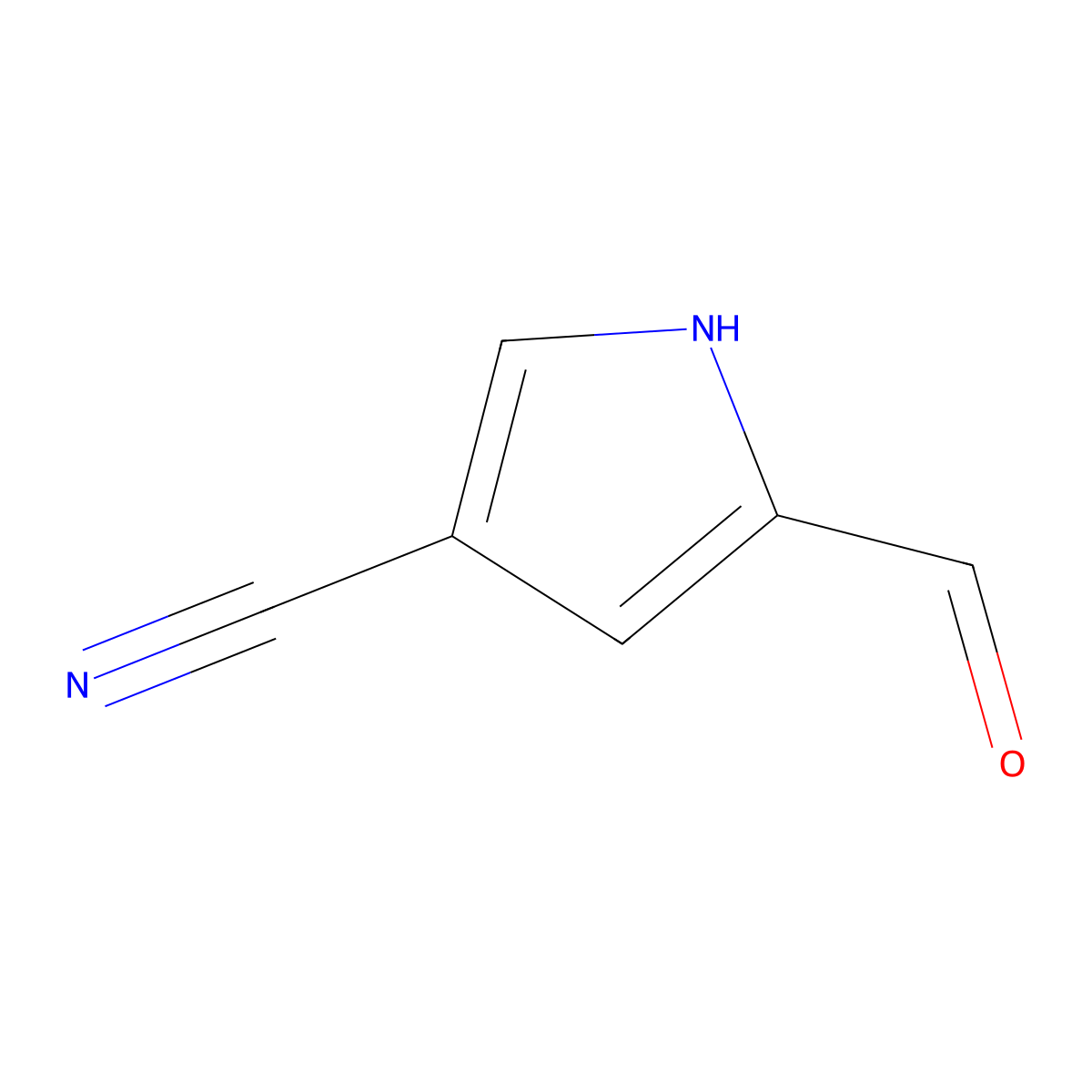 5-formyl-1H-pyrrole-3-carbonitrile molecular structure, CAS 40740-39-4
