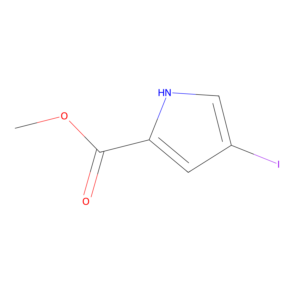 methyl 4-iodo-1H-pyrrole-2-carboxylate molecular structure, CAS 40740-41-8