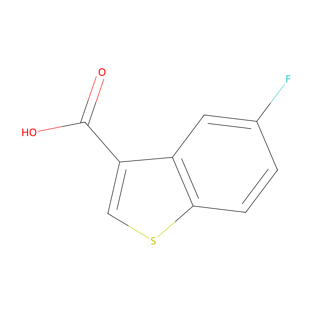 5-Fluoro-benzo(b)thiophene-3-carboxylic acid molecular structure, CAS 40740-57-6