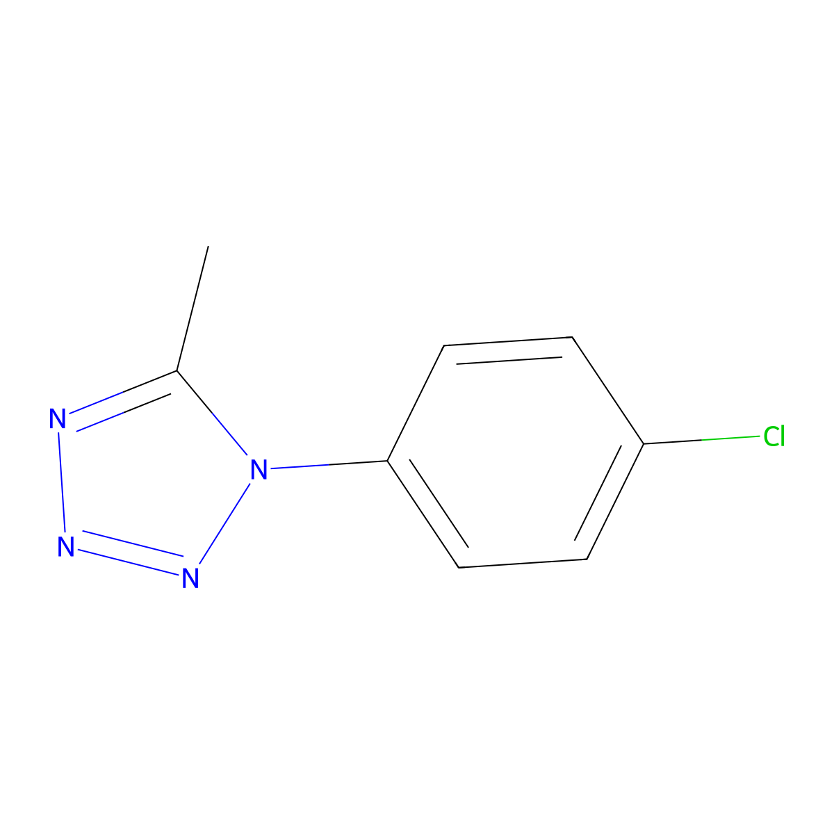 1H-Tetrazole, 1-(4-chlorophenyl)-5-methyl- molecular structure, CAS 40746-62-1