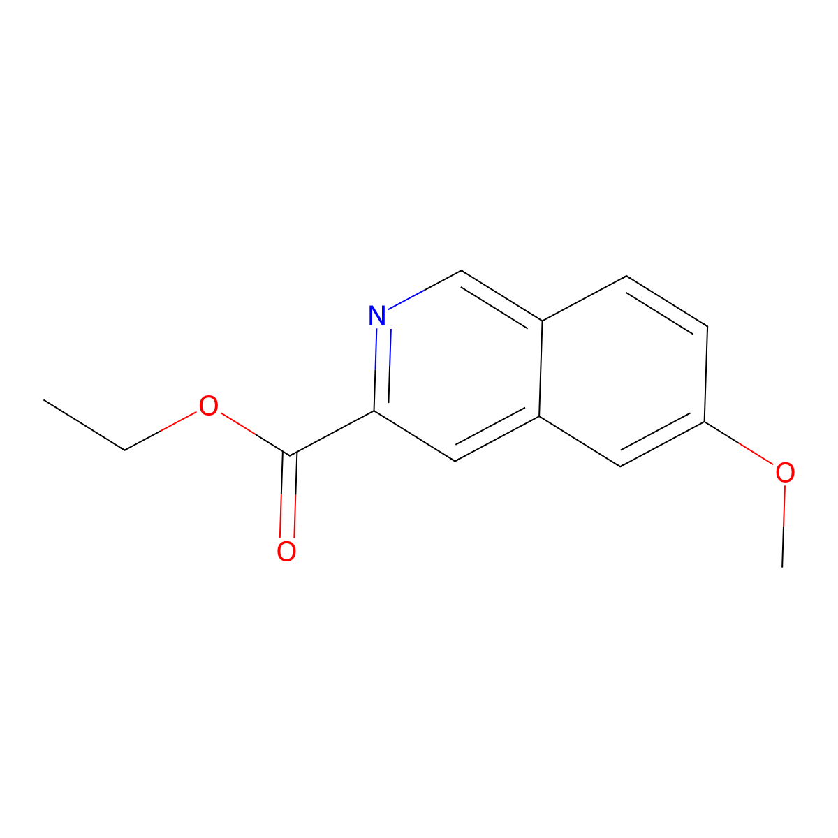 Ethyl 6-methoxyisoquinoline-3-carboxylate molecular structure, CAS 40748-79-6