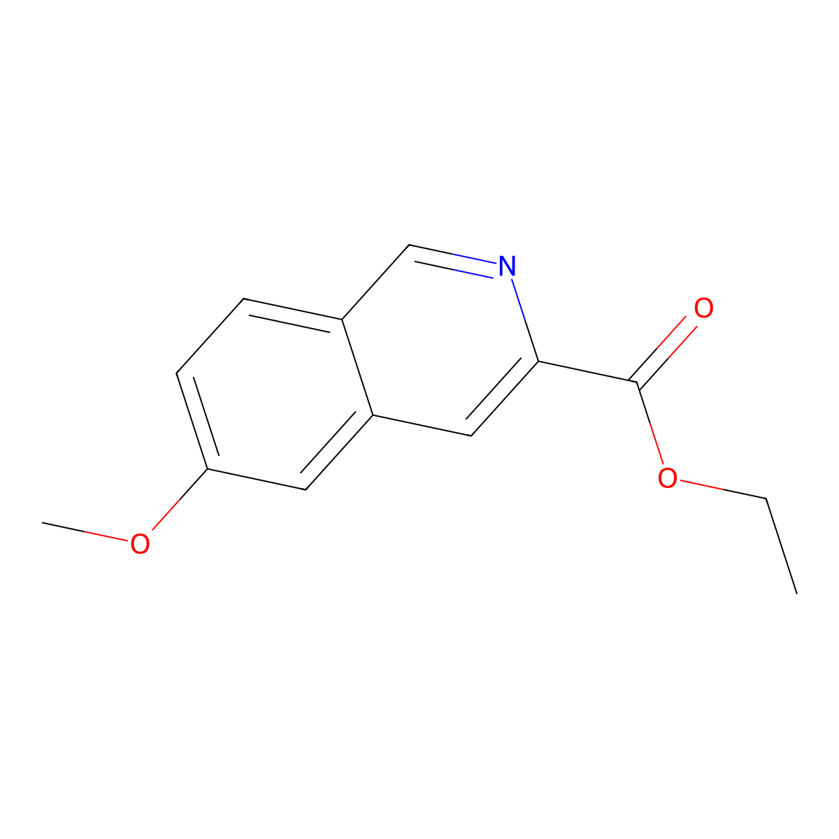 Ethyl 6-methoxyisoquinoline-3-carboxylate molecular structure, CAS 40748-79-6