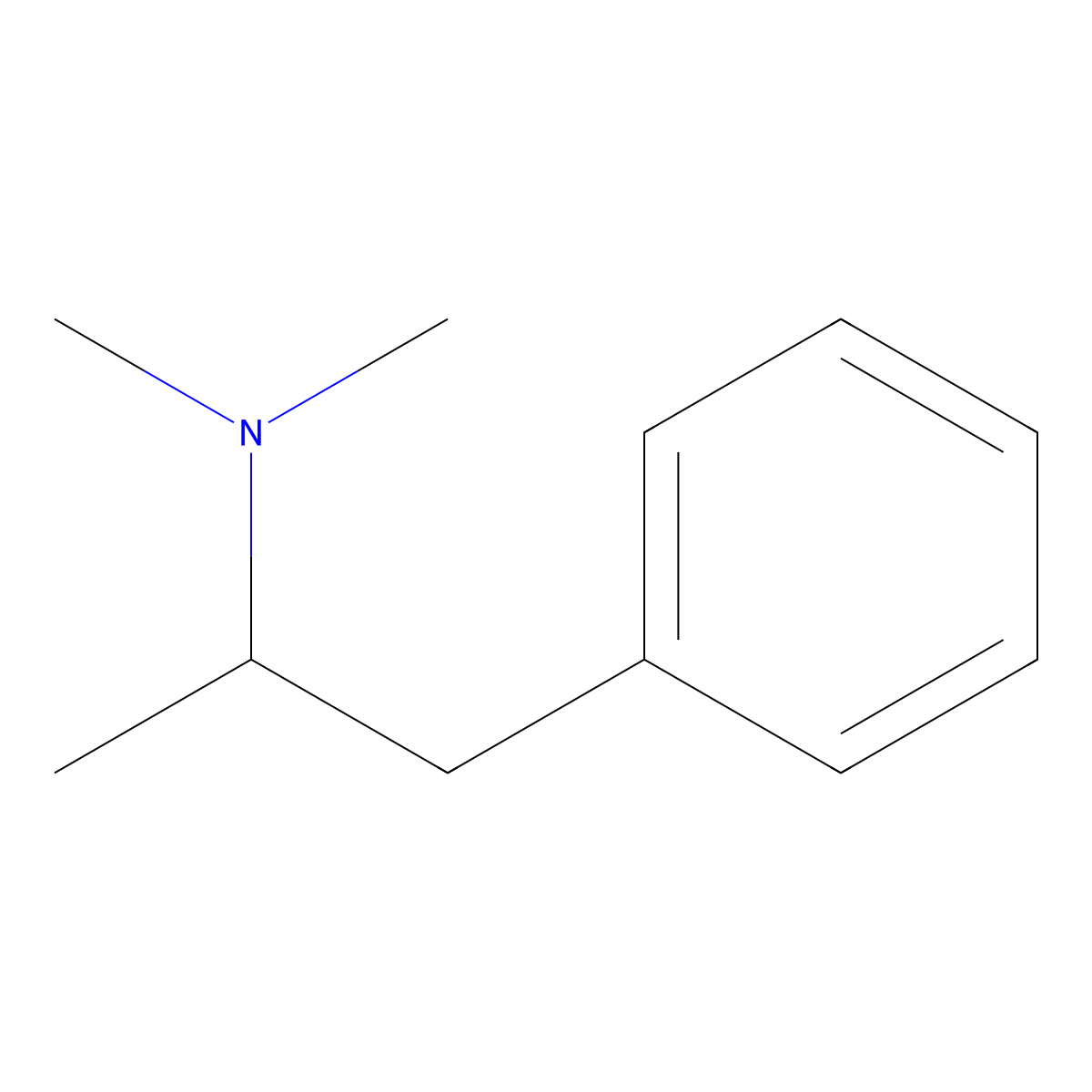 Dimethylamphetamine molecular structure, CAS 4075-96-1