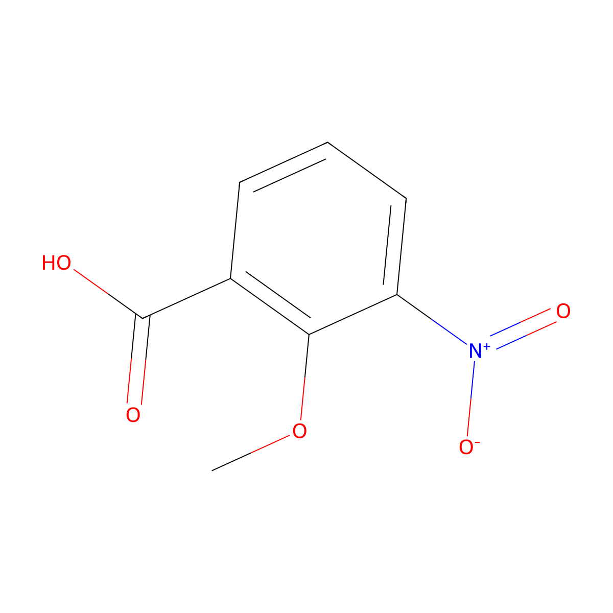 2-Methoxy-3-nitrobenzoic acid molecular structure, CAS 40751-88-0
