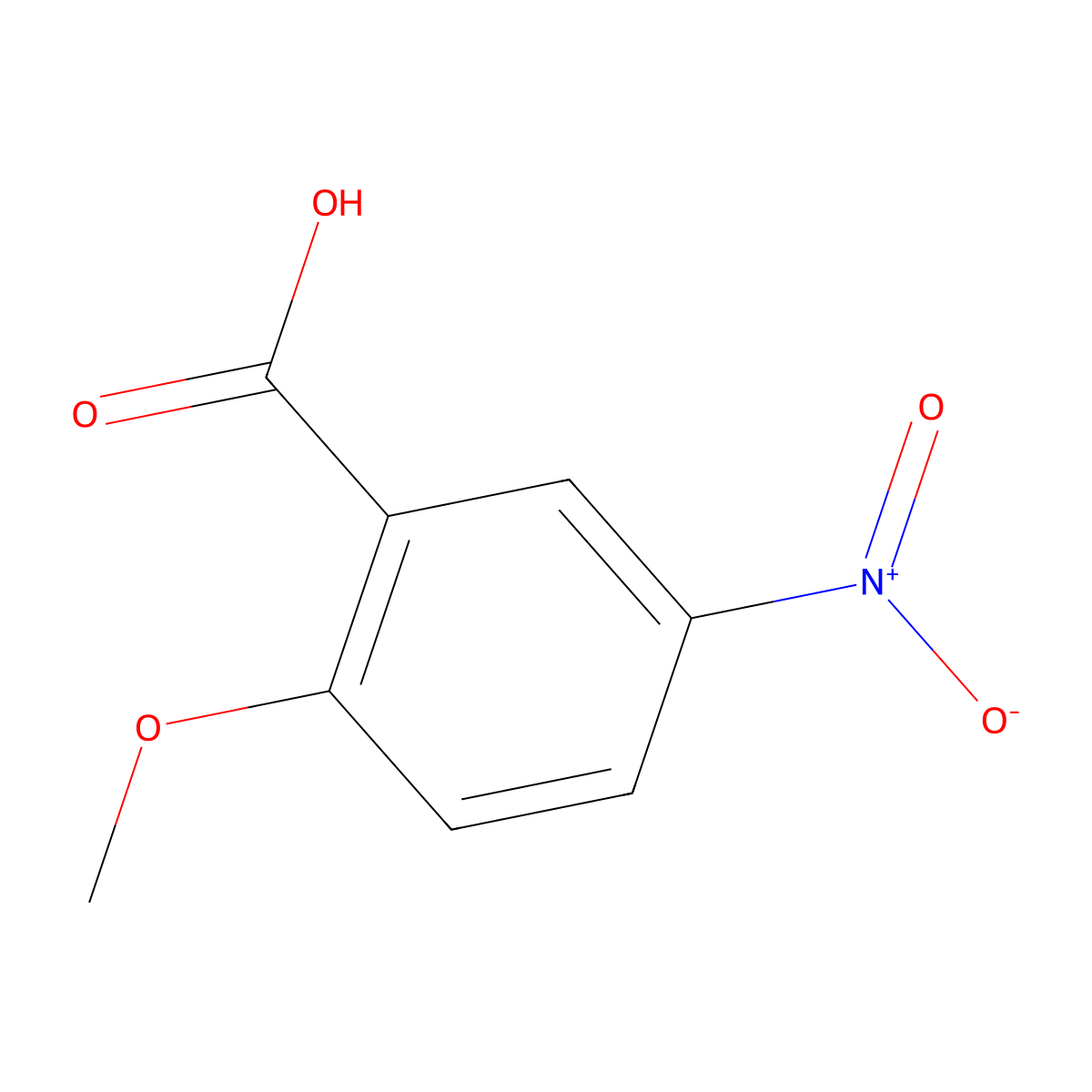 2-Methoxy-5-nitrobenzoic acid molecular structure, CAS 40751-89-1