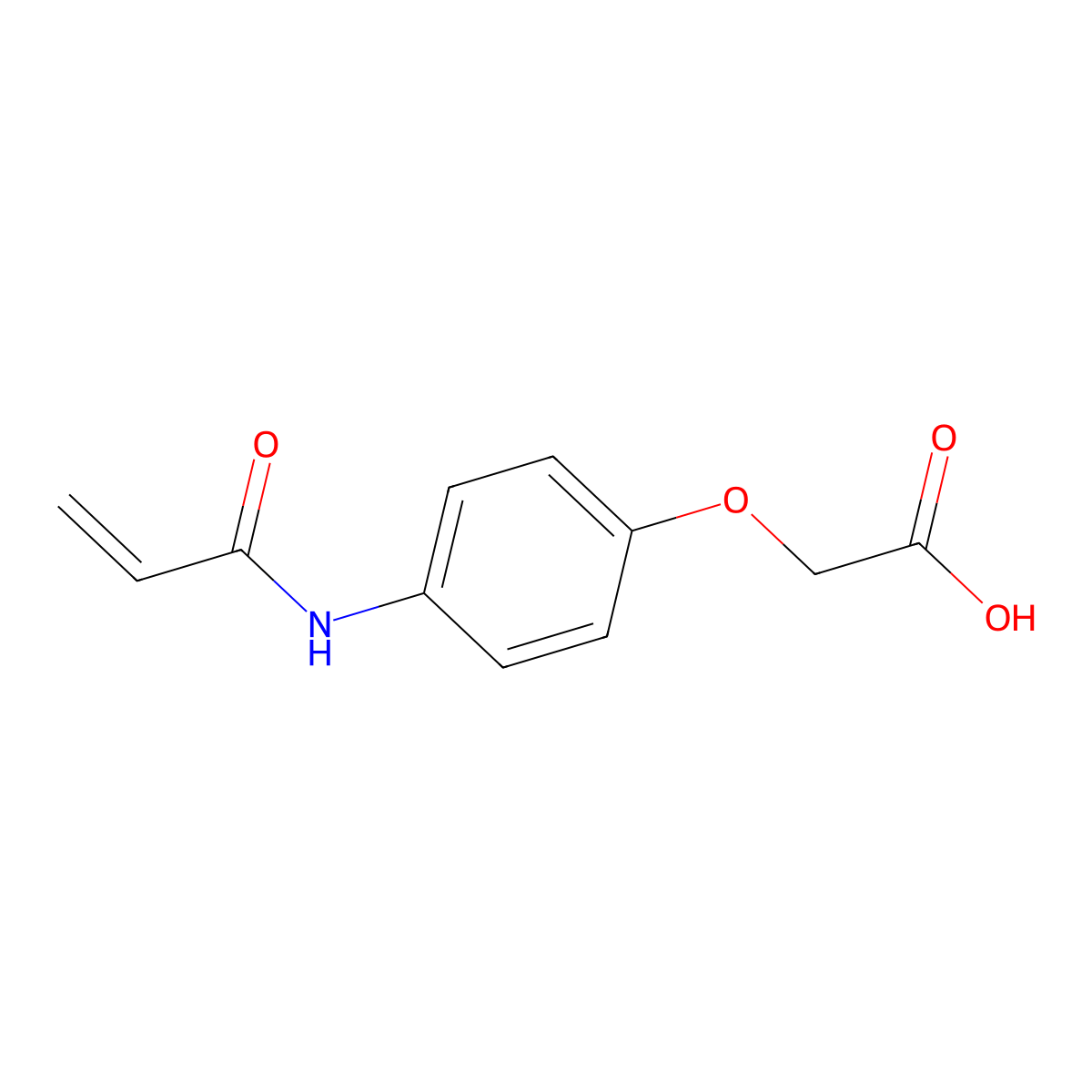 2-[4-[(1-Oxo-2-propen-1-yl)amino]phenoxy]acetic acid molecular structure, CAS 40751-90-4