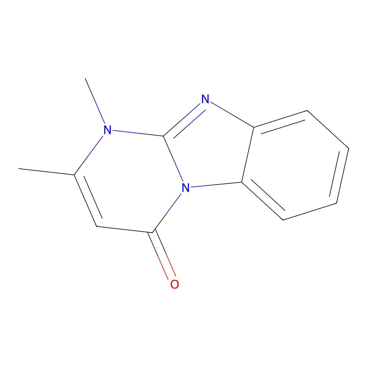 1,2-dimethylpyrimido[1,2-a]benzimidazol-4(1H)-one molecular structure, CAS 40753-04-6