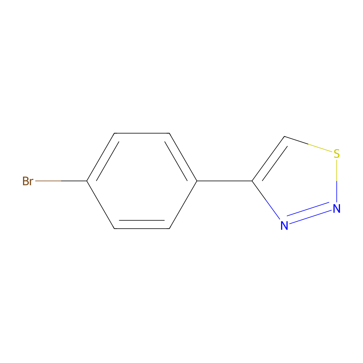 4-(4-Bromophenyl)-1,2,3-thiadiazole molecular structure, CAS 40753-13-7