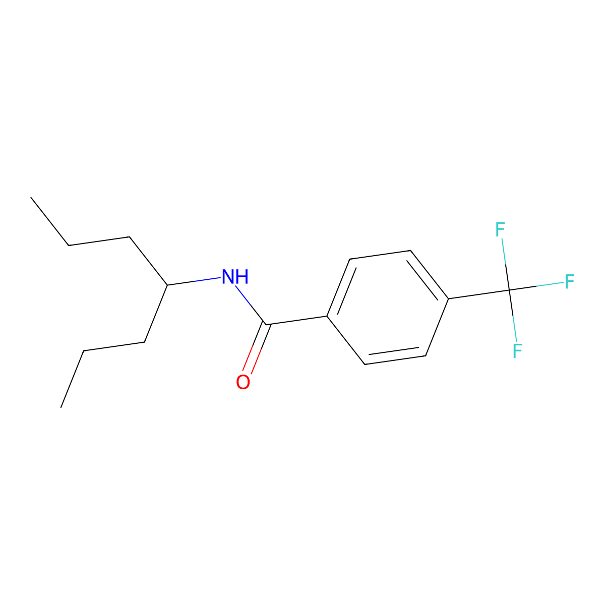 Benzamide, N-(1-propylbutyl)-4-(trifluoromethyl)- molecular structure, CAS 40754-99-2